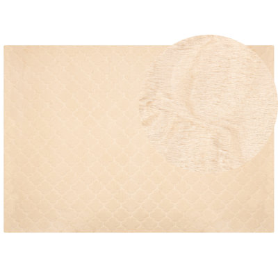 B&Q -  Faux Fur Rug Gharo Beige 160 X 230 Cm