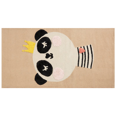 B&Q -  Kids Rug Bunan Beige 80 X 150 Cm Cotton