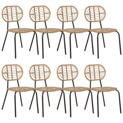 B&Q -  Set Of 8 Chairs Pratello Pe Rattan Natural