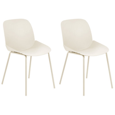 B&Q -  Set Of 2 Dining Chairs Milaca Beige