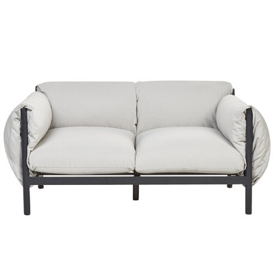 Beliani Garden Sofa 2 Seater Esperia Metal Grey from B&Q