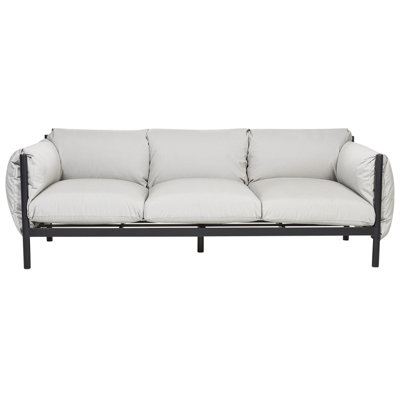 Beliani Garden Sofa 3 Seater Esperia Metal Grey from B&Q