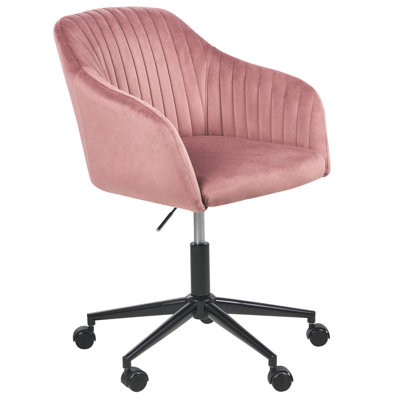 Beliani  Desk Chair Venice Velvet Pink from B&Q