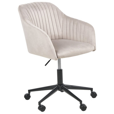 Beliani Desk Chair Venice Velvet Taupe from B&Q