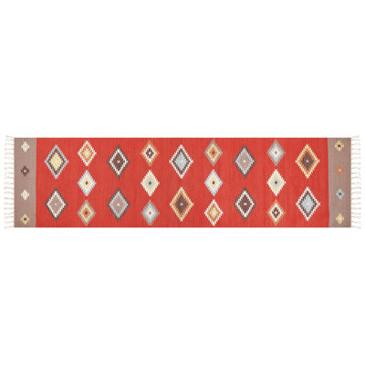 B&Q -  Rug Lorut Multicolour 80 X 300 Cm Cotton Kilim