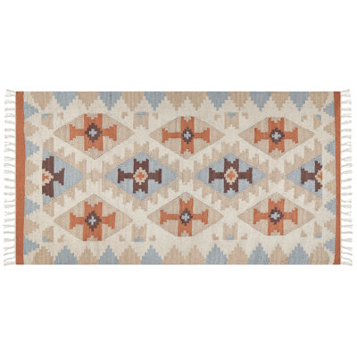 B&Q -  Rug Dilijan Multicolour 80 X 150 Cm Cotton Kilim