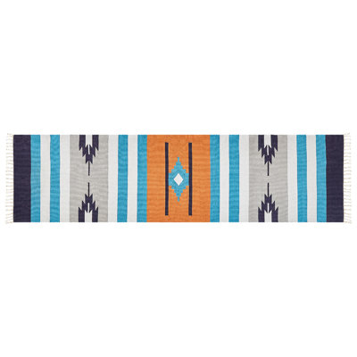 B&Q -  Rug Noratus Multicolour 80 X 300 Cm Cotton Kilim