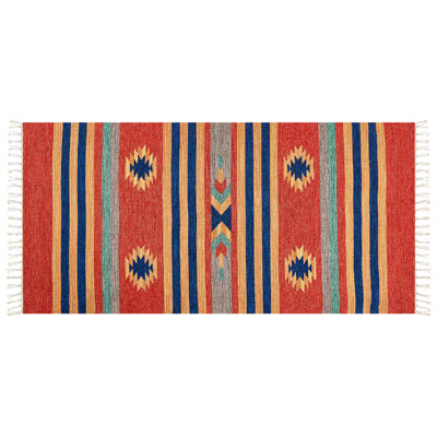 B&Q -  Rug Hatis Multicolour 80 X 150 Cm Cotton Kilim