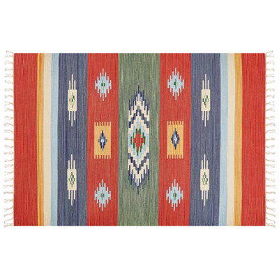 B&Q -  Rug Kamaris Multicolour 140 X 200 Cm Cotton Kilim