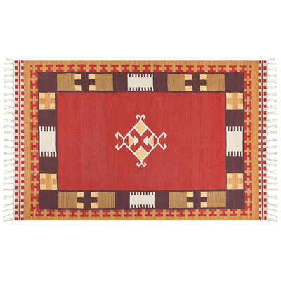 B&Q -  Rug Parakar Multicolour 140 X 200 Cm Cotton Kilim