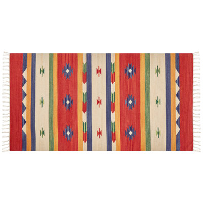 B&Q -  Rug Alapars Multicolour 80 X 150 Cm Cotton Kilim