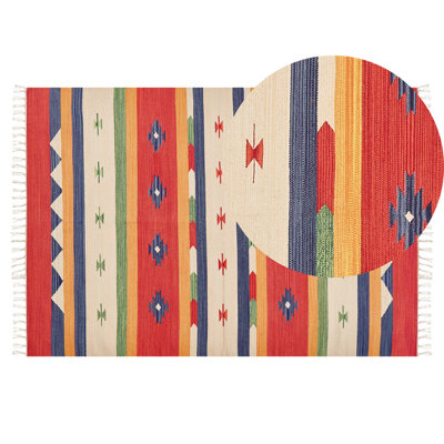 B&Q -  Rug Alapars Multicolour 140 X 200 Cm Cotton Kilim
