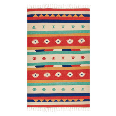 B&Q -  Rug Margara Multicolour 140 X 200 Cm Cotton Kilim