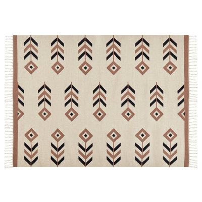 B&Q -  Rug Niavan Beige 140 X 200 Cm Cotton Kilim