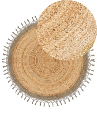 Beliani  Rug Marts Grey 140 Cm Jute from B&Q