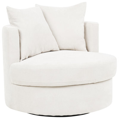 Beliani Swivel Armchair Dalby Fabric Light Beige from B&Q