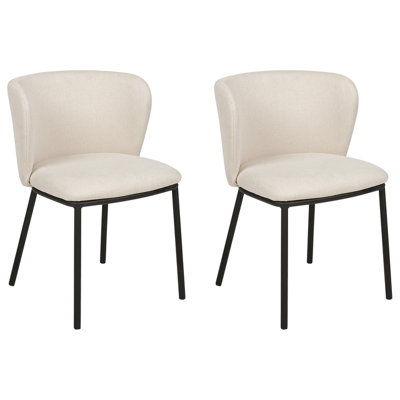 B&Q -  Set Of 2 Dining Chairs Mina Fabric Off-White