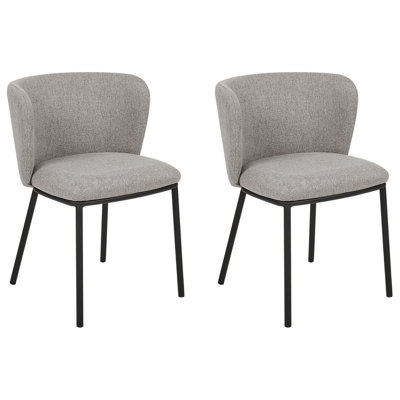 B&Q -  Set Of 2 Dining Chairs Mina Fabric Grey
