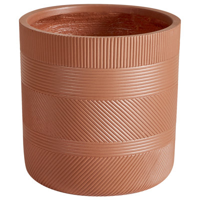 Beliani Rustic Plant Pot Voula 31 Cm Brown