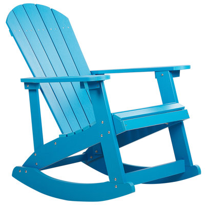 Beliani Garden Rocking Chair Adirondack Blue