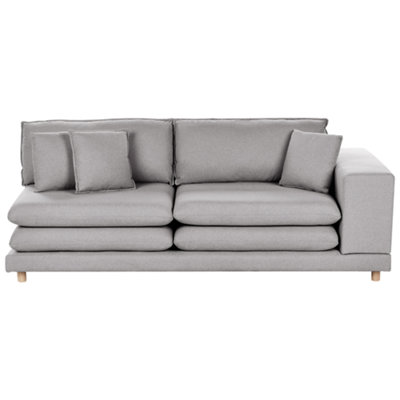 Beliani Sofa 2 Seater Heden With Cushion Fabric Grey