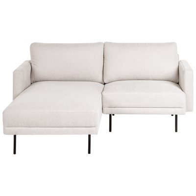 Beliani Corner Sofa 2 Seater Breda Fabric Light Beige Right Hand from B&Q
