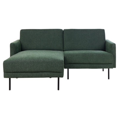 Beliani Corner Sofa 2 Seater Breda Fabric Dark Green Right Hand from B&Q