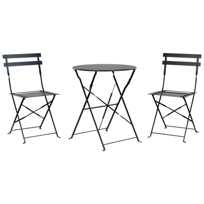 Beliani Bistro Set Folding Fiori Metal Black from B&Q