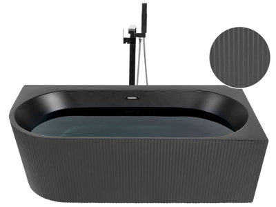 Beliani Corner Bath Gocta Left Hand 1700 X 800 mm Black from B&Q