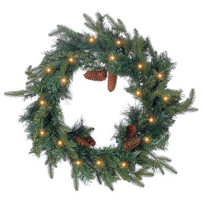 B&Q -  Christmas Wreath Led Kamerun Green 60 Cm
