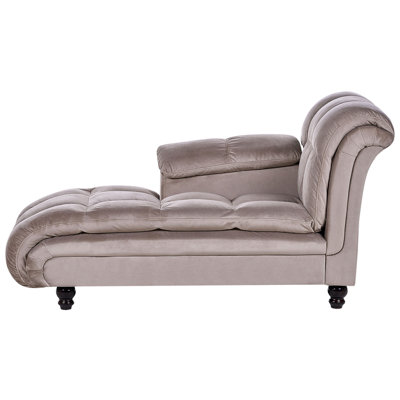 Beliani Right-Hand Chaise Longue Lormont Fabric Taupe from B&Q