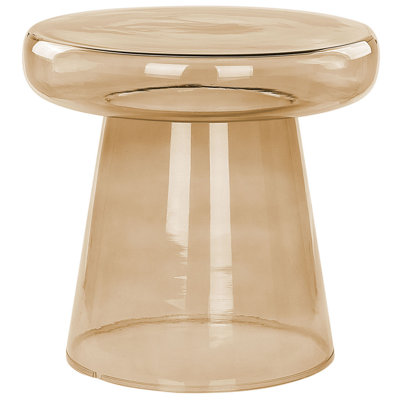 B&Q -  Side Table Caldera Glass Golden Brown
