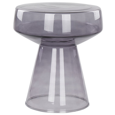 B&Q -   Side Table Laguna Glass Grey