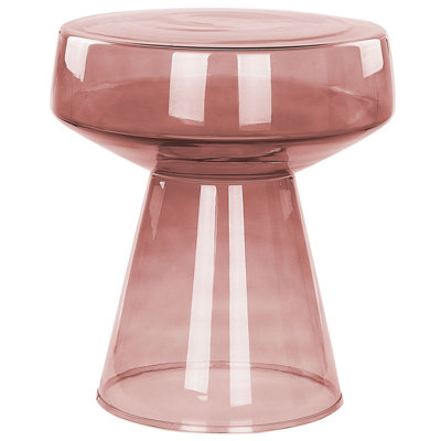B&Q -   Side Table Laguna Glass Red