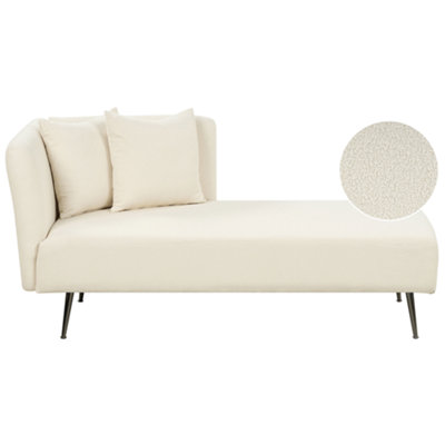 Beliani Left-Hand Chaise Longue Riom Boucle Off-White from B&Q