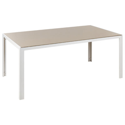 B&Q -  Garden Dining Table Catania 160 Cm 91 Cm Glass Beige
