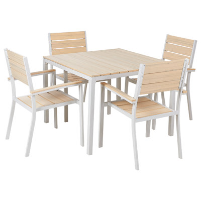 Beliani Garden Dining Set 4 Seater Prato Beige from B&Q