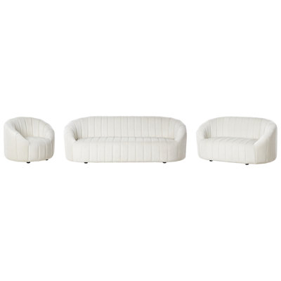 Beliani Living Room Set 6 Seater Malung Velvet Off-White from B&Q