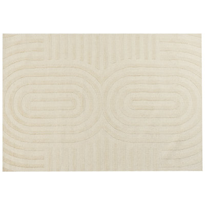 B&Q -  Rug Mastung Beige 160 X 230 Cm Wool