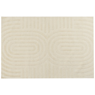 B&Q -  Rug Mastung Beige 200 X 300 Cm Wool