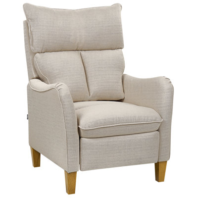 B&Q -  Recliner Chair Royston With Footrest Fabric Beige