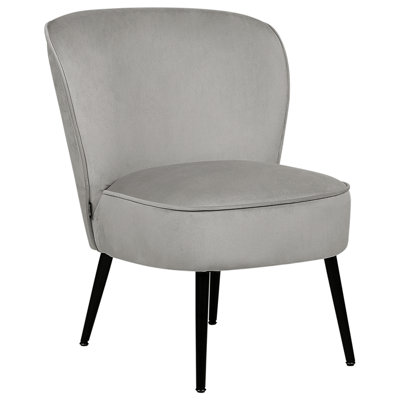Beliani Armchair Voss Velvet Light Grey from B&Q