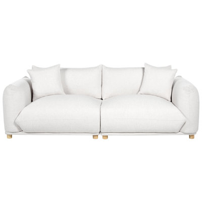 Beliani Sofa 3 Seater Luvos Fabric Off-White from B&Q