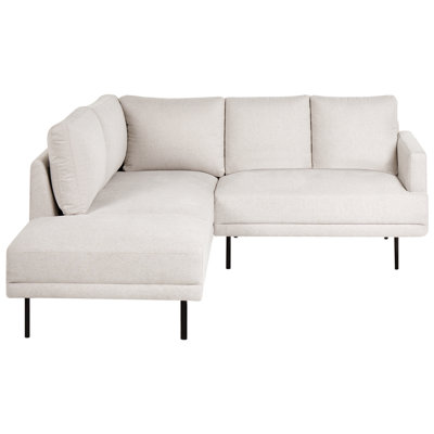 Beliani Corner Sofa 4 Seater Breda Fabric Light Beige Right Hand from B&Q