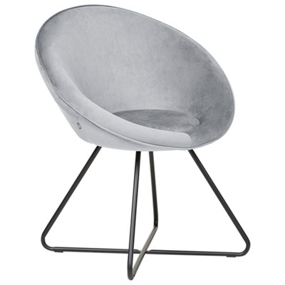B&Q -  Dining Chair Floby Ii Velvet Light Grey