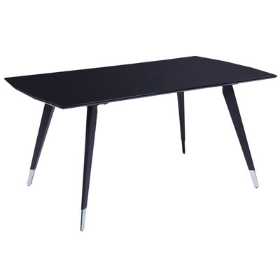 Beliani Dining Table Mossle 160 Cm 90 Cm Black