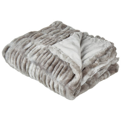 Beliani Bedspread Macodes Faux Fur 150 X 200 Cm Grey from B&Q