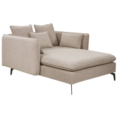 Beliani Chaise Longue Charmes Fabric Taupe from B&Q