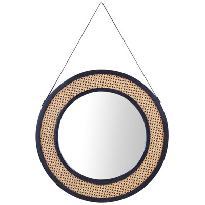 B&Q -  Wall Mirror Cambrai 70 Cm 104 Cm Rattan Natural