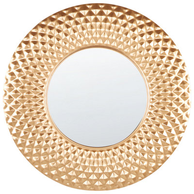 B&Q -  Wall Mirror Combe 60 Cm 60 Cm Metal Gold
